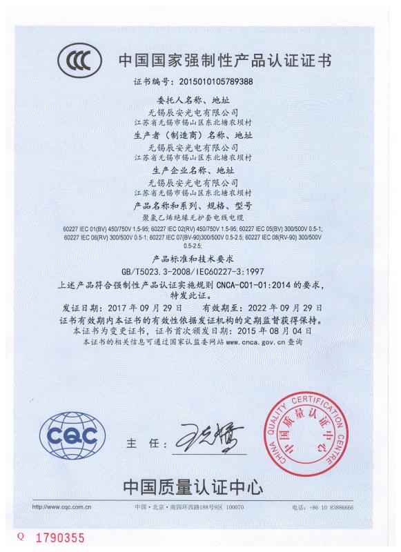 辰安ISO9001认证 